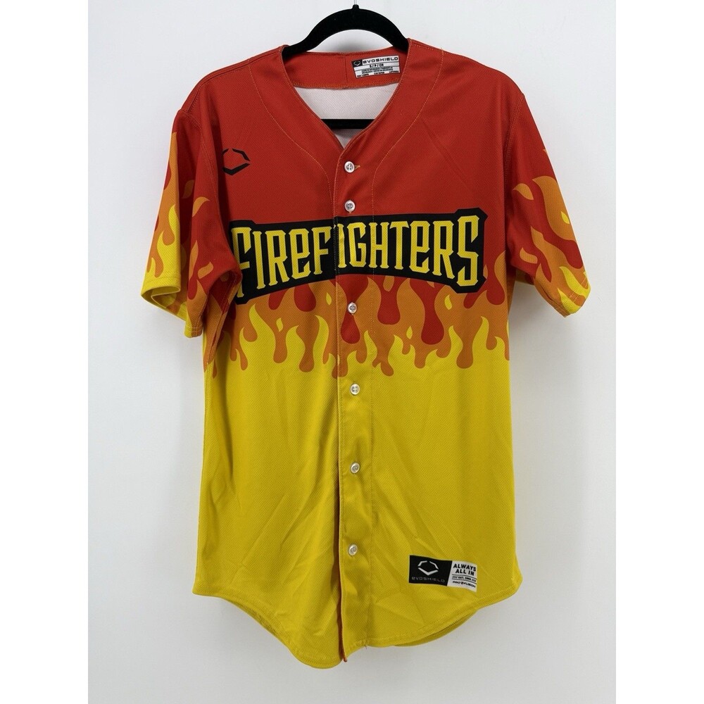 Banana Ball Firefighters EvoShield Jersey-Red Flame Adult Size S